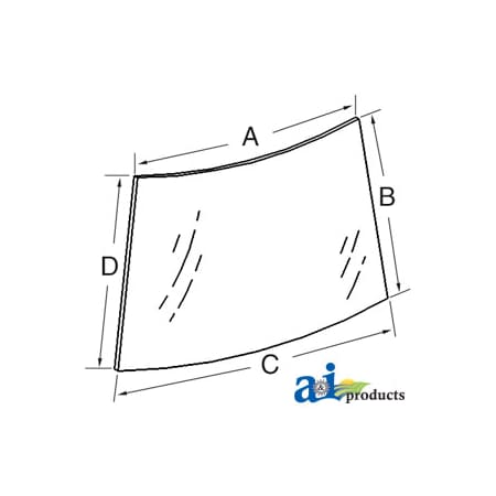 A & I Products Glass, Windshield, Upper 52.5" x33.5" x4.5" A-109133C3